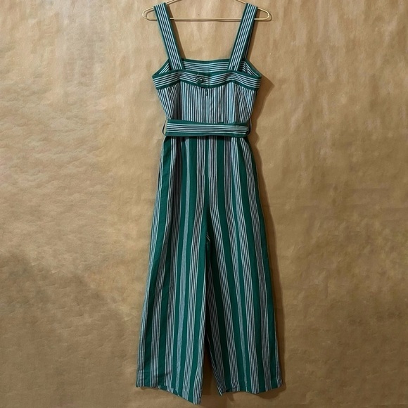 Anthropologie | NWOT Payal Pratap Calypso Stripe Linen Wide Leg Jumpsuit Size 0 - Picture 11 of 15